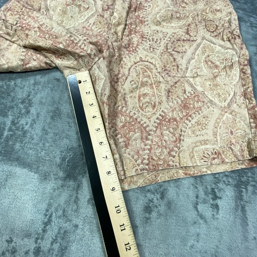 Banana‎ Republic Shorts Mens 38 Paisley Pink Linen Boho Resort Casual Vacation